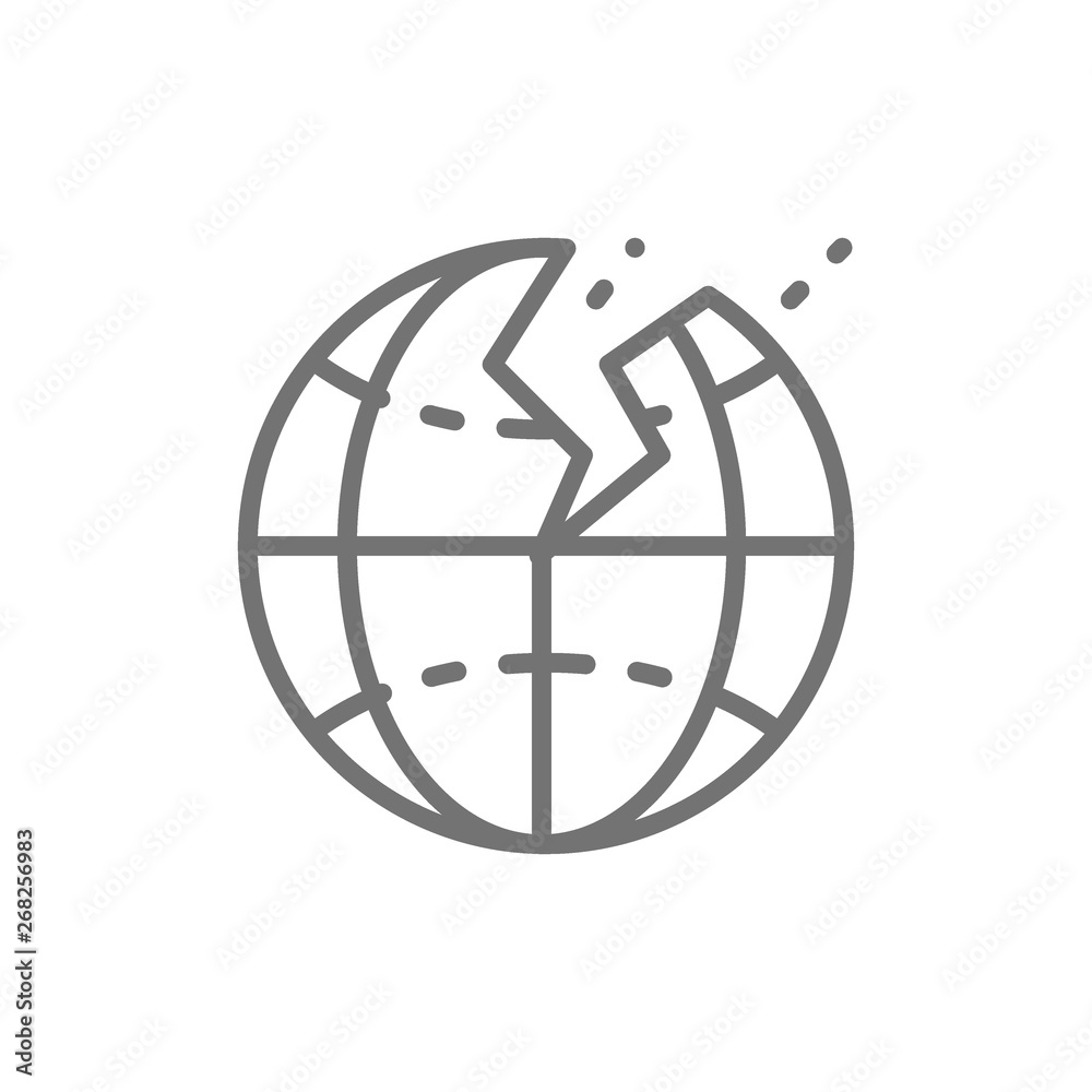 Earthquake, natural disaster, seism line icon. Earthquake, natural disaster, seism line icon.