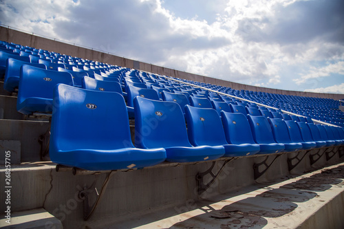 The stadium was empty of stands