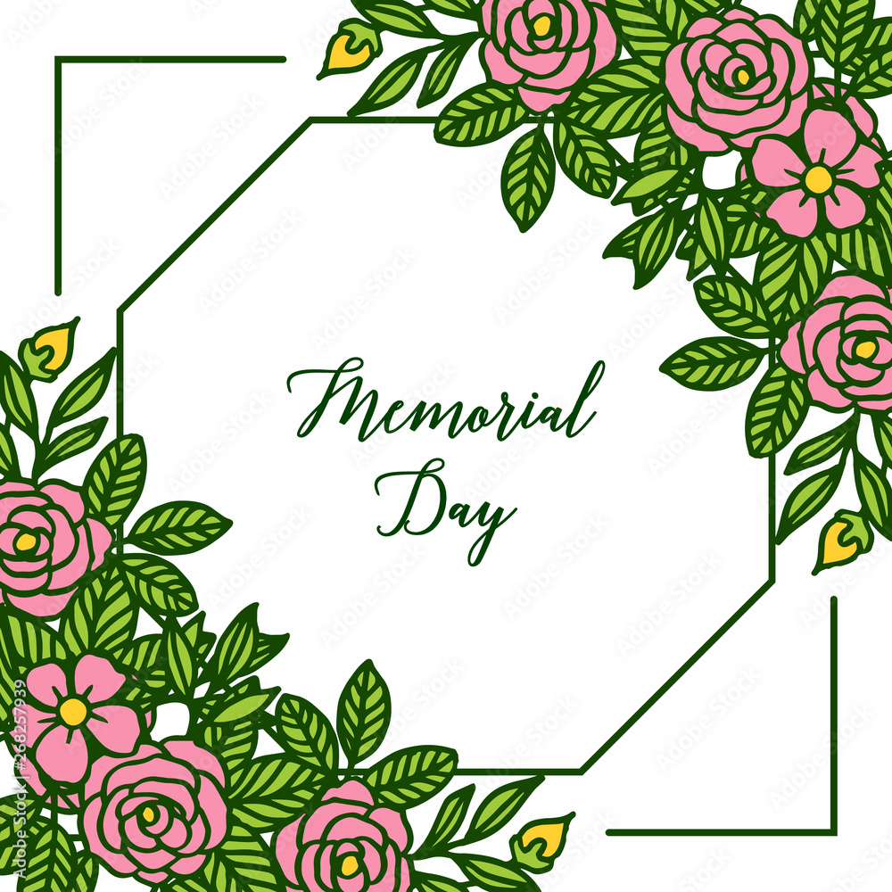 Vector illustration various crowd of pink wreath frame for poster of memorial days Vector illustration various crowd of pink wreath frame for poster of memorial days