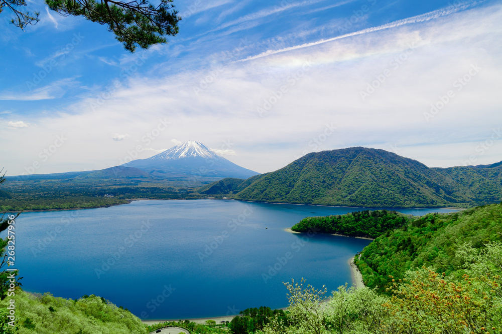 Fototapeta premium 本栖湖 湖畔からの富士山