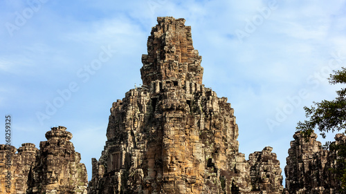 Ancient sculptures in the Bayon Temple . Khmer ancient Angkor Wat in Siem Reap, Cambodia