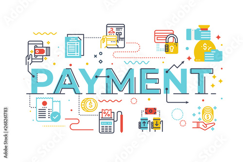 Payment word lettering illustration