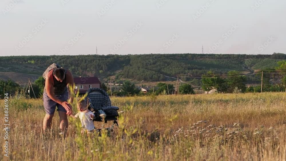 Children's emotions we run we jump we have fun on walks The child emotionally spends time on the street in the countryside