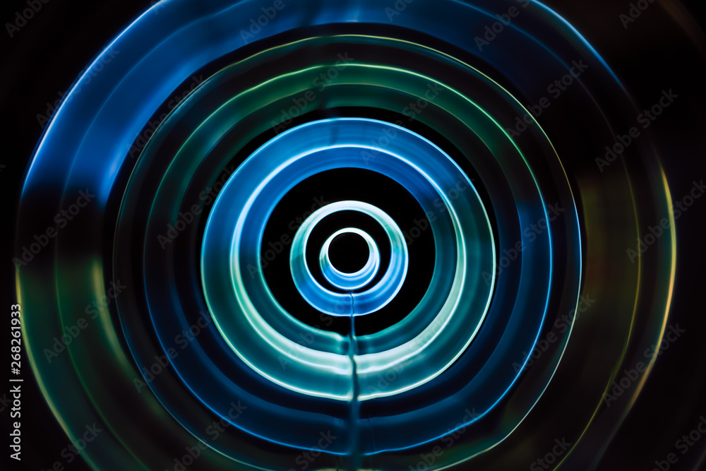 Fototapeta premium Sound waves in the dark in full color