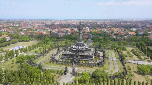 Aerial Shot Of The Bajra Sandi Monument at Renon, Denpasar, Bali photo