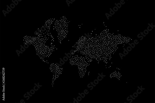 Abstract World Map with stars. Flat vector illustration EPS 10
