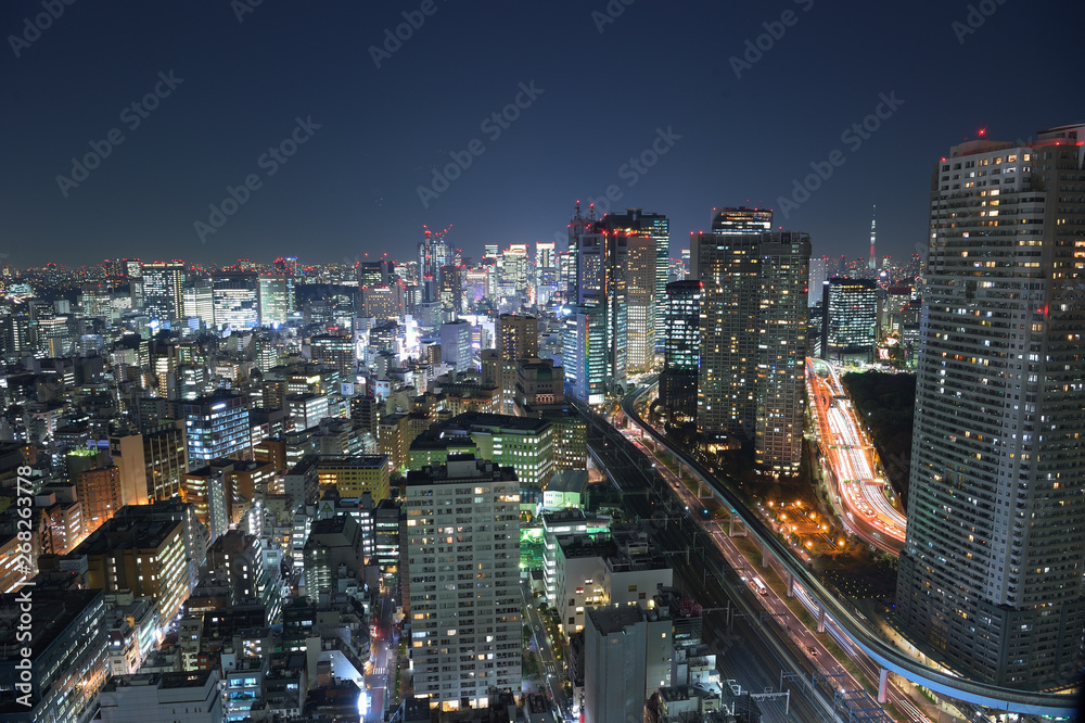 東京都港区浜松町から見た東京の夜景