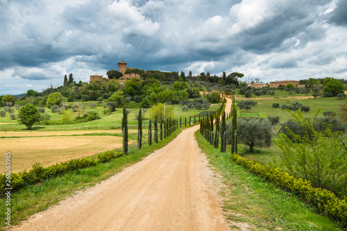Landscape panorama from Tuscany, in the Chianti region photo