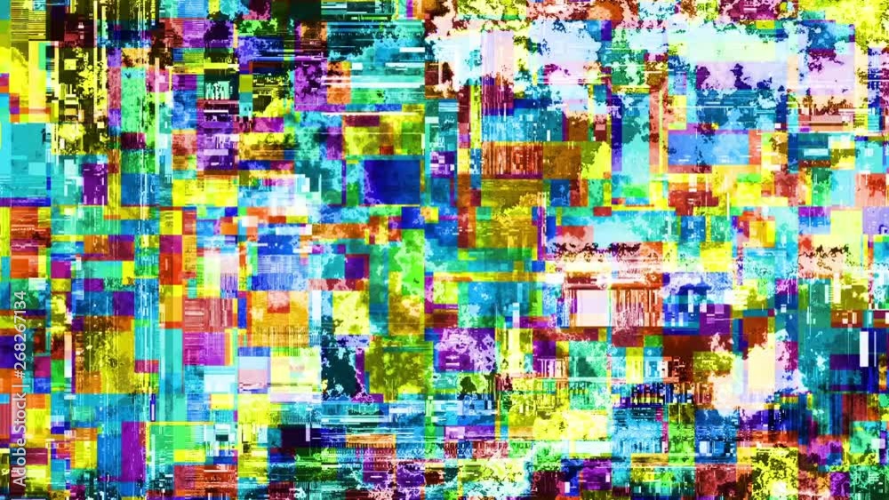 Abstract fast flickering texture with noise artifacts codec. Looping video interference footage. Imitation of a Datamoshing video.