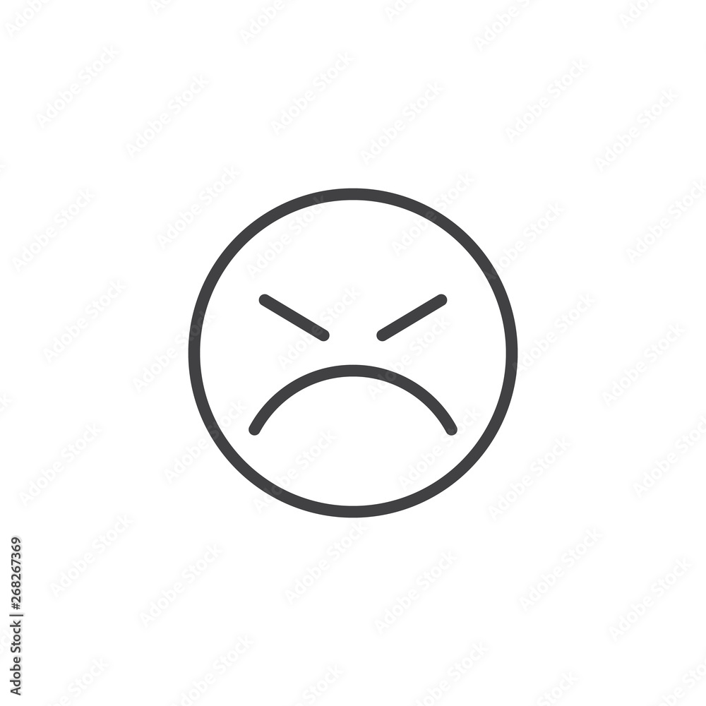 Persevering Face emoji line icon. linear style sign for mobile concept and web design. Angry Face emoticon outline vector icon. Symbol, logo illustration. Vector graphics Persevering Face emoji line icon. linear style sign for mobile concept and web design. Angry Face emoticon outline vector icon. Symbol, logo illustration. Vector graphics