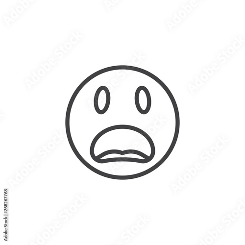 Scared smile linear icon stock vector. Illustration of outline