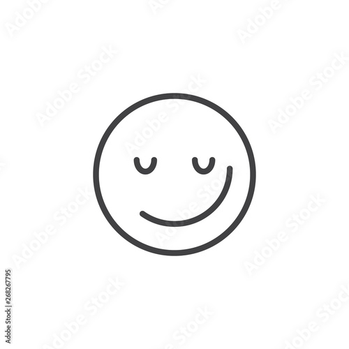 Grinning face emoji line icon. linear style sign for mobile concept and web design. Sassy Face emoticon outline vector icon. Symbol, logo illustration. Vector graphics