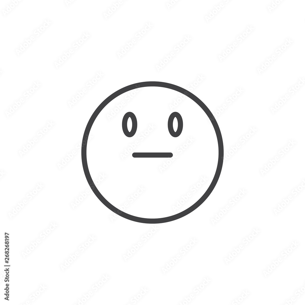 Poker face emoticon line icon. linear style sign for mobile concept and web  design. Neutral face emoji outline vector icon. Symbol, logo illustration.  Vector graphics Stock Vector | Adobe Stock