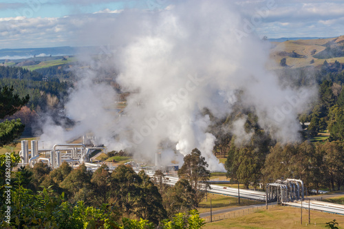 Green energy geothermal power plant pipeline steam