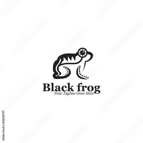 Frog logo design vector template