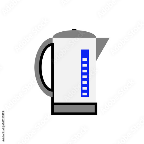 Vector grey kettle icon with black outline
