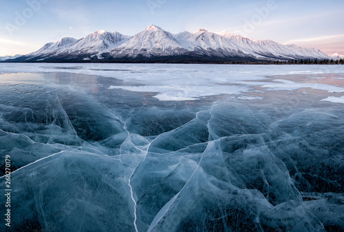 Ice Crack on Frozen Lake  photo