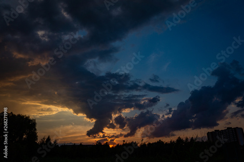 Morning slightly cloudy sky view