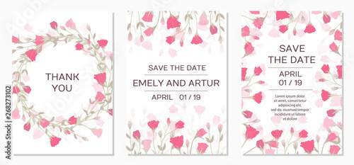 Obraz na plátne Romantic tender floral design for wedding invitation