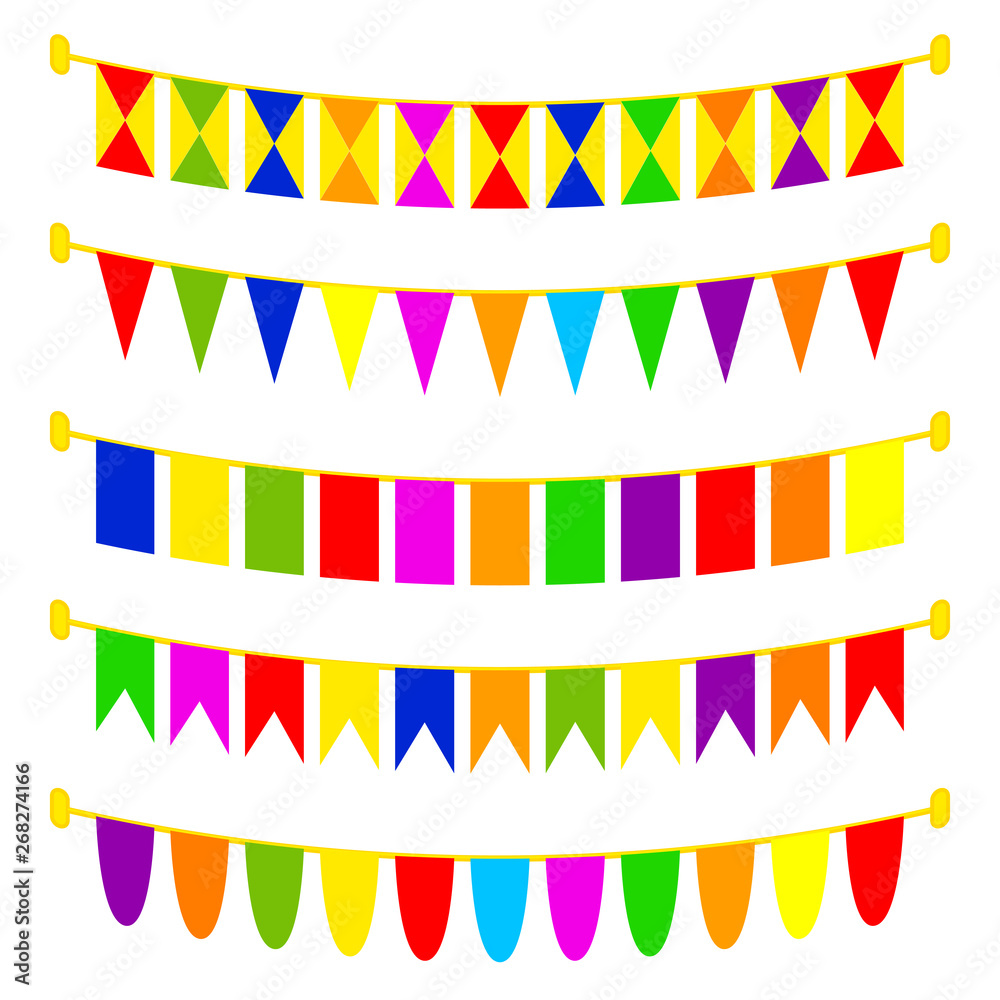 Fototapeta premium Colorful cartoon holiday flags