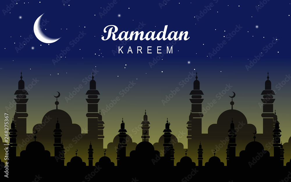 Ramadan kareem and eid mubarak greeting vector background