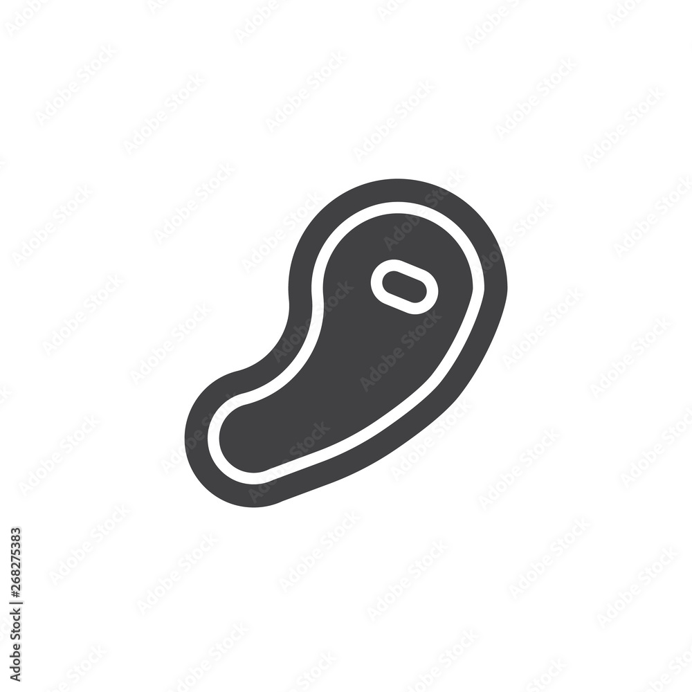 Meat Steak vector icon. filled flat sign for mobile concept and web design. Beef steak glyph icon. Symbol, logo illustration. Pixel perfect vector graphics Meat Steak vector icon. filled flat sign for mobile concept and web design. Beef steak glyph icon. Symbol, logo illustration. Pixel perfect vector graphics