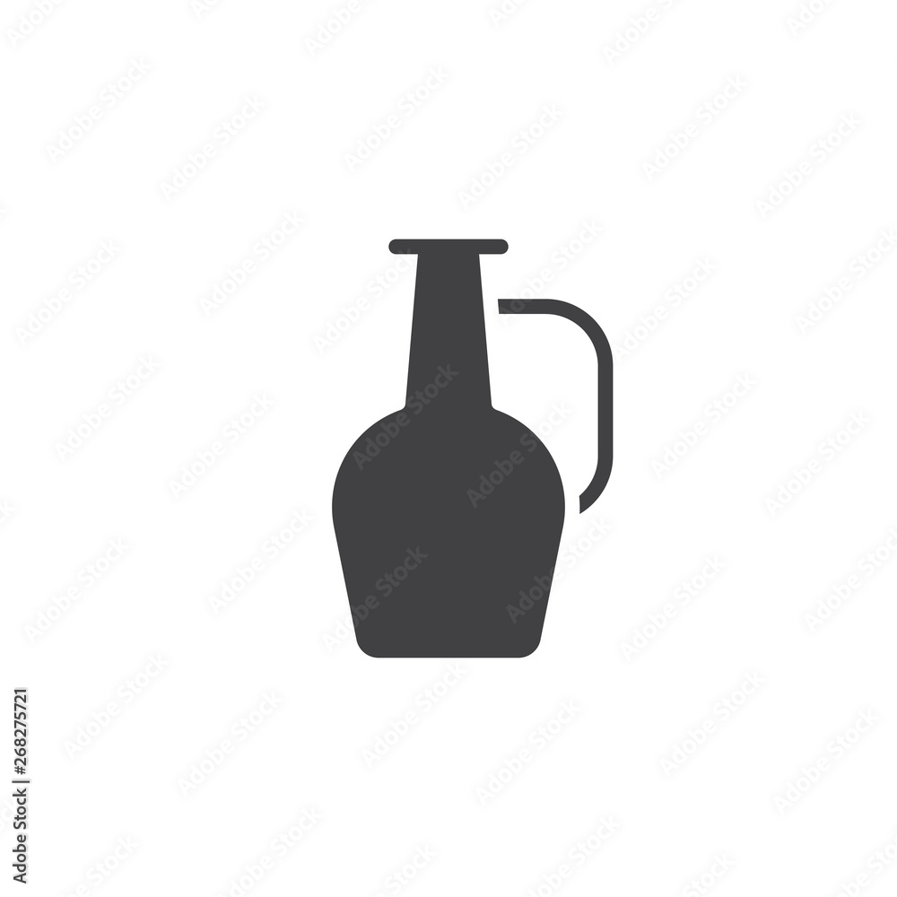 Oil jug vector icon. Pitcher filled flat sign for mobile concept and web design. Amphora glyph icon. Symbol, logo illustration. Pixel perfect vector graphics Oil jug vector icon. Pitcher filled flat sign for mobile concept and web design. Amphora glyph icon. Symbol, logo illustration. Pixel perfect vector graphics