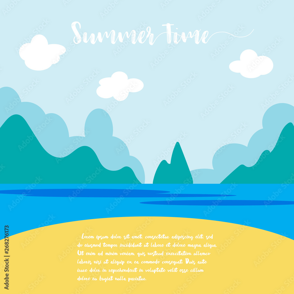 Summer vector illustration concept of happiness and holiday background
