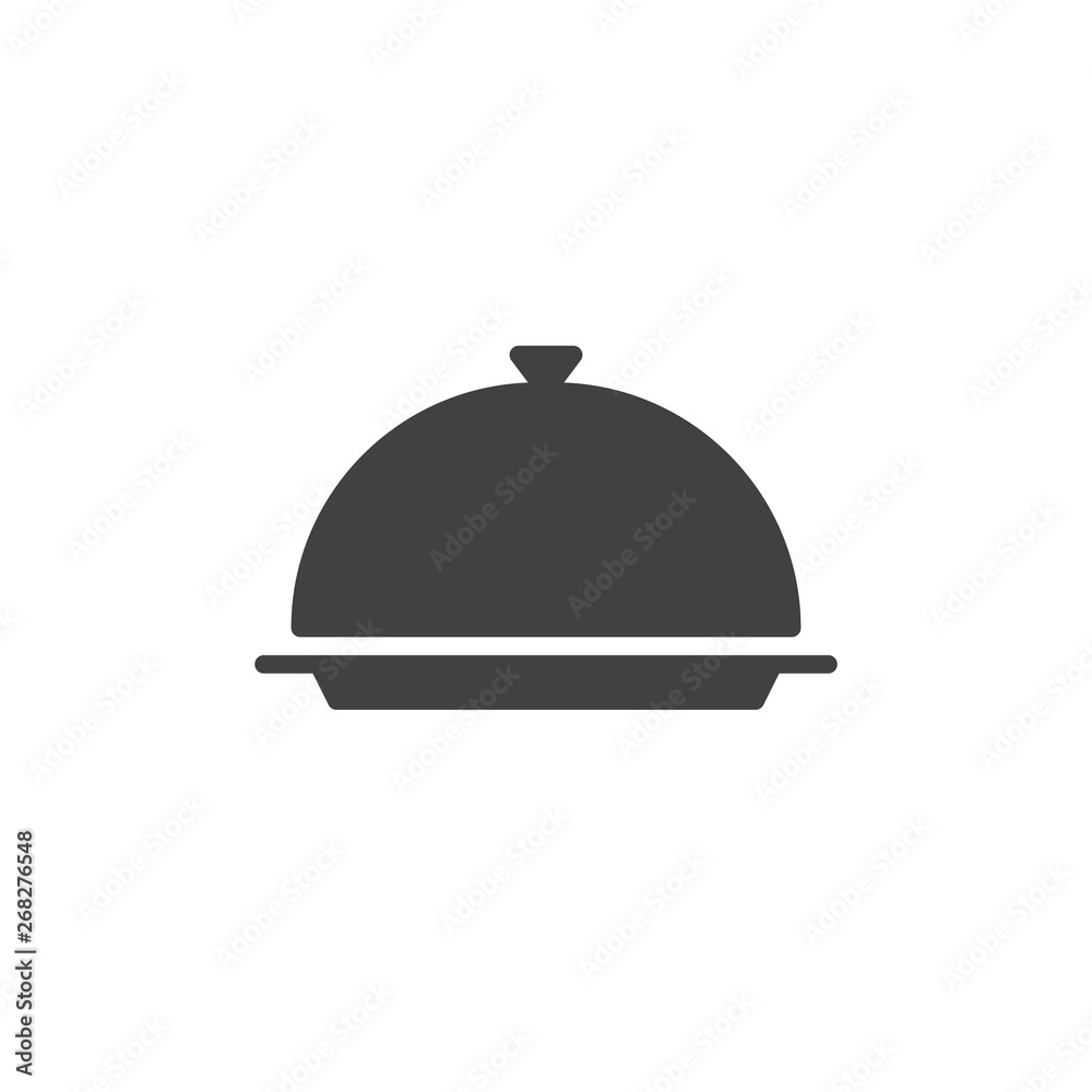 Restaurant cloche vector icon. filled flat sign for mobile concept and web design. Food serving tray glyph icon. Symbol, logo illustration. Pixel perfect vector graphics Restaurant cloche vector icon. filled flat sign for mobile concept and web design. Food serving tray glyph icon. Symbol, logo illustration. Pixel perfect vector graphics