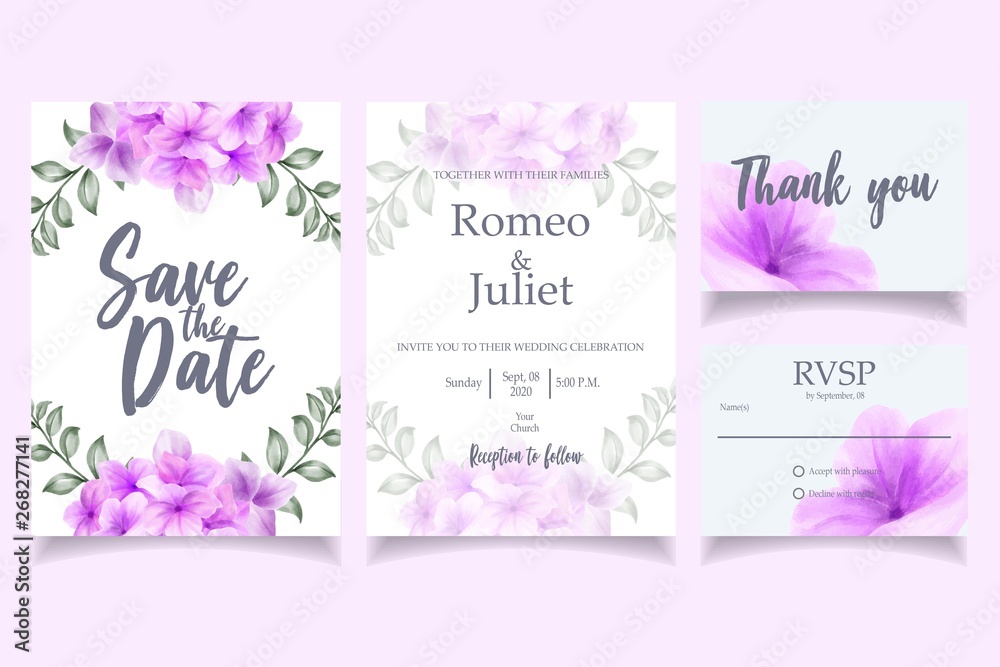 beautiful watercolor floral pattern flower background invitation