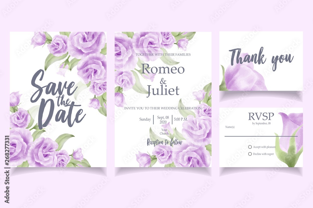 beautiful watercolor floral pattern flower background invitation