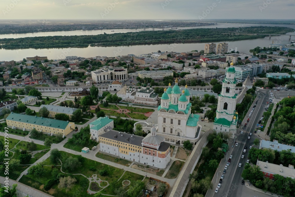 Wunschmotiv: Aerial view of the Astrakhan Kremlin, historical and architectural complex. Russia, Ast