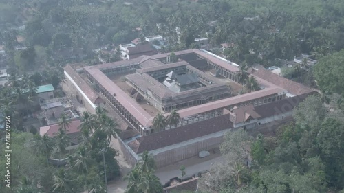 Thiruvattar, India, Sri Adikeshava temple, 4k aerial ungraded/flat footage photo