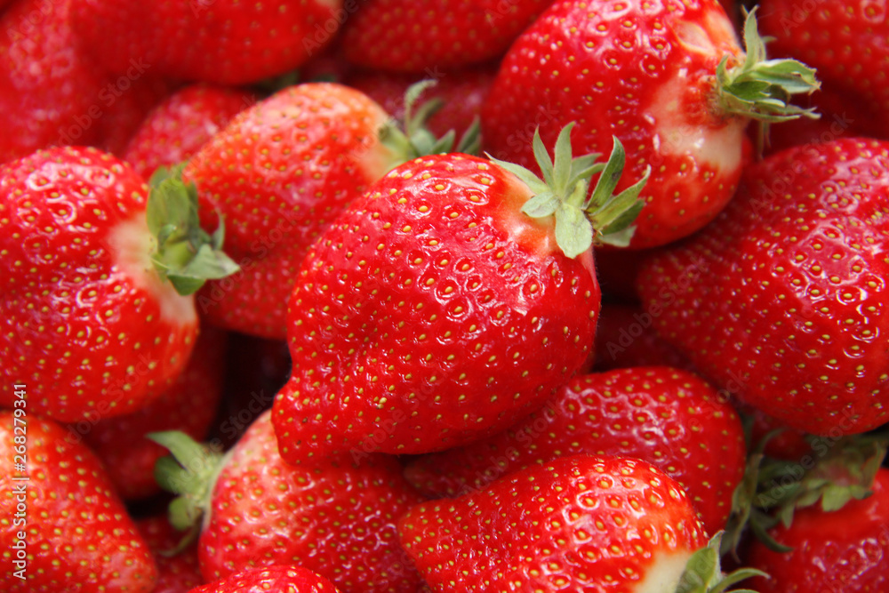 Strawberry fruit background Top view Strawberry fruit background Top view
