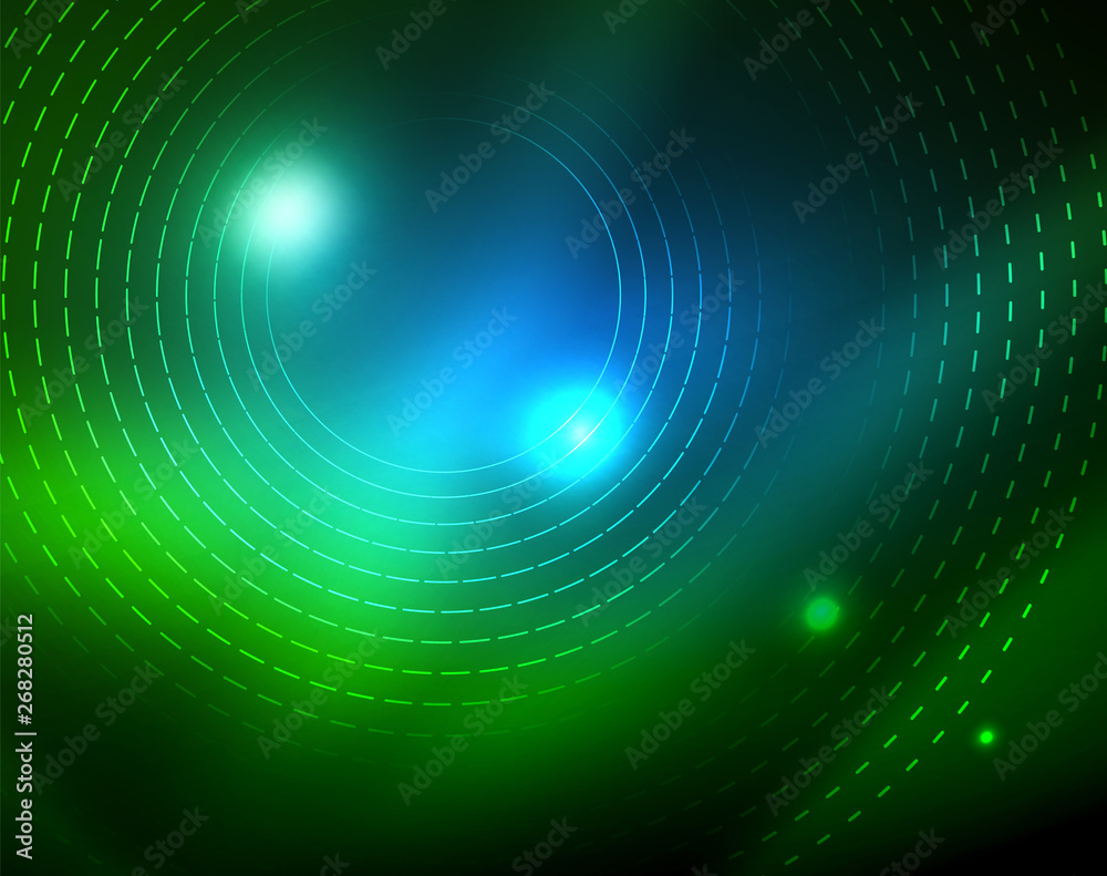 Neon circles abstract background Neon circles abstract background