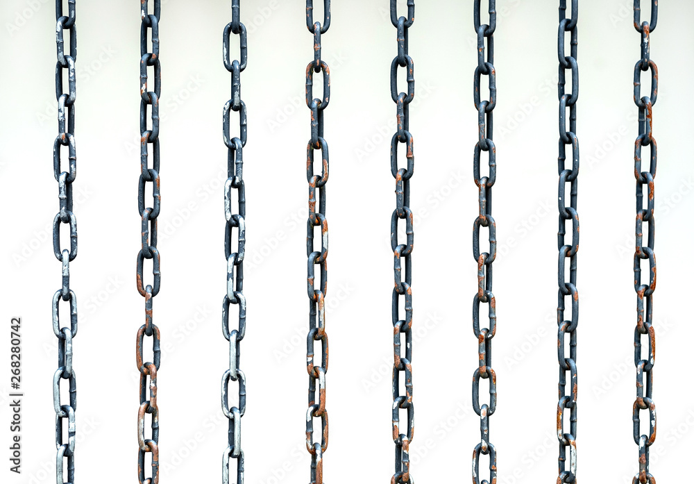 steel chain, on white background; isolated steel chain, on white background; isolated