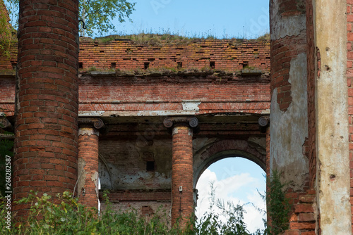 Ruined Complex military settlement of Count A. A. Arakcheev. The complex was built 1818-1825. Located in the village of Selishchi, Novgorod region photo