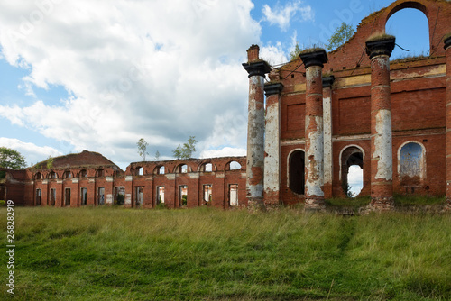 Destroyed Holy Spirit Church. Complex military settlement of Count A. A. Arakcheev. The complex was built 1818-1825. Located in the village of Selishchi, Novgorod region photo