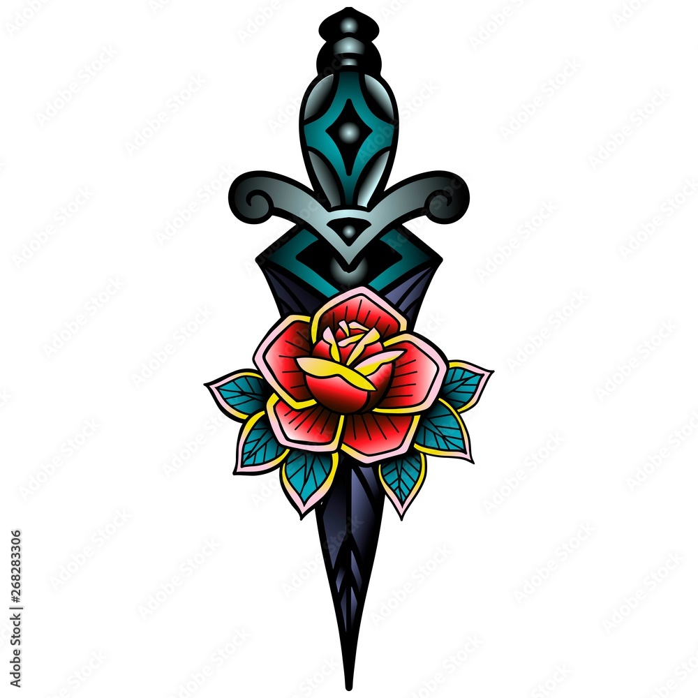 Dagger And Flower Tattoo Best Flower Site