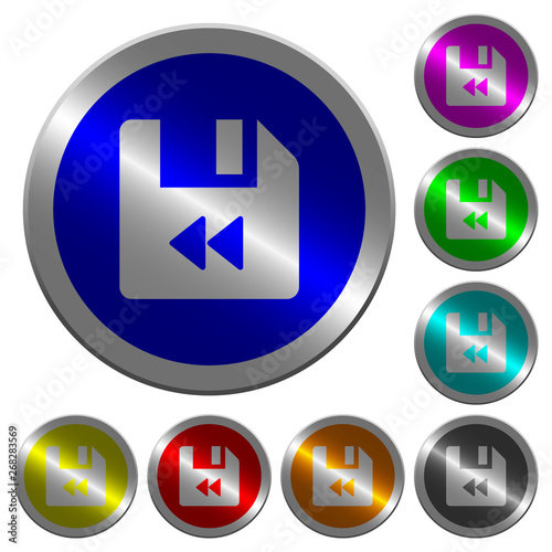Free Download File fast backward luminous coin-like round color buttons - GFXLoad