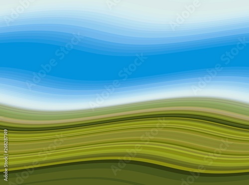 olive drab, light blue and dodger blue colored abstract waves texture can be used for graphic illustration, wallpaper, poster or cards © Eigens
