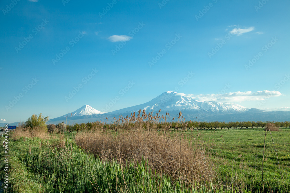 Beautiful view. Ararat mountains from Armenia