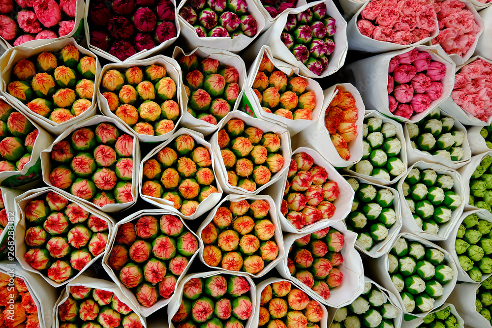 Bouquets of flowers at the Hong Kong Flower market Bouquets of flowers at the Hong Kong Flower market