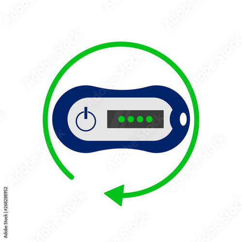 Cybersecurity hardware device. OTP token. A one-time password token. . Vector icon.