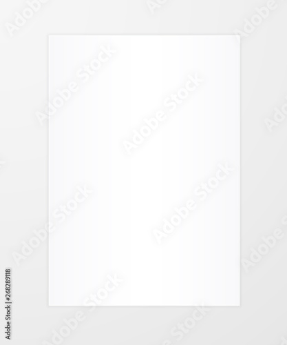 Blank A4 sheet of white paper with shadow, template for your design. Set. Vector illustration
