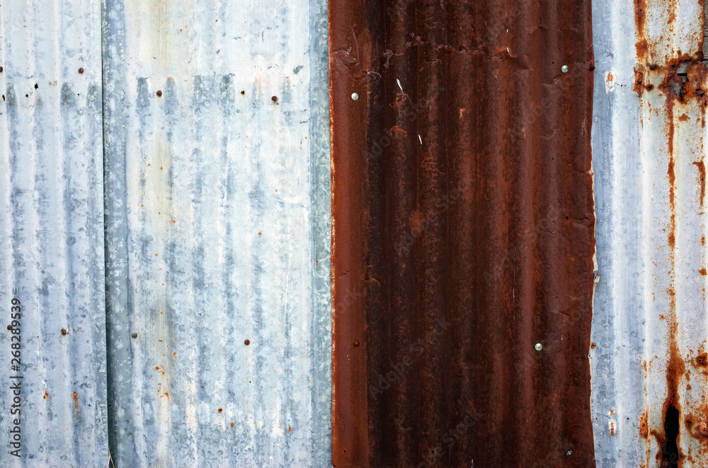 old rusty galvanized iron wall texture
