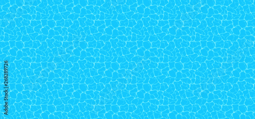 Blue water background. Seamless blue ripples pattern. Water pool texture bottom background. Vector illustration