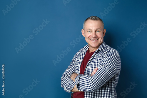 Handsome middle-aged man on...