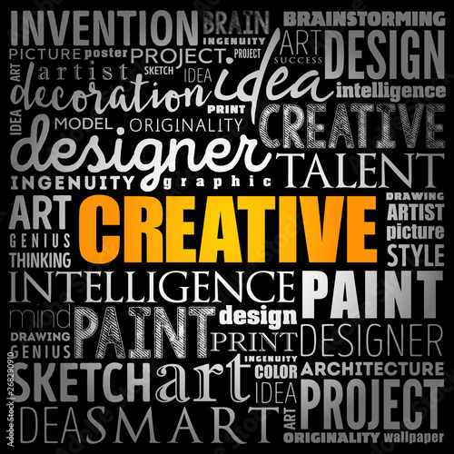 CREATIVE word cloud, creative business concept background