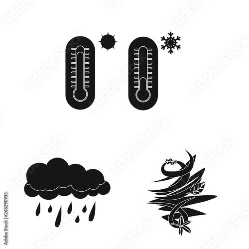 Vector illustration of weather and climate icon. Set of weather and cloud vector icon for stock.